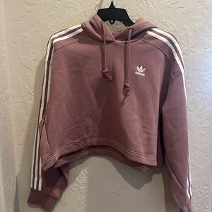 Adidas cropped hoodie. Small. Mauve color